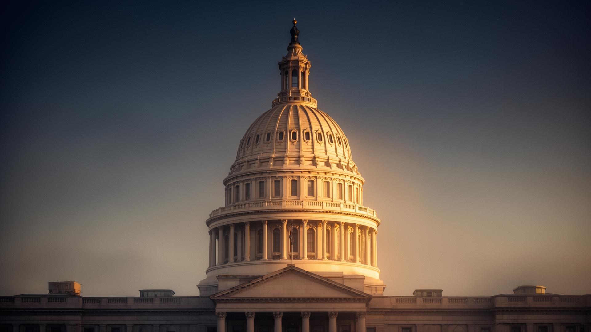 Pennsylvania State Capitol dome at golden hour, Harrisburg